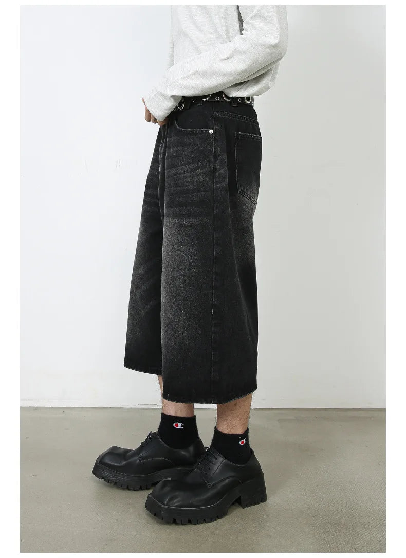 Ankle Cut Faded Baggy Jeans