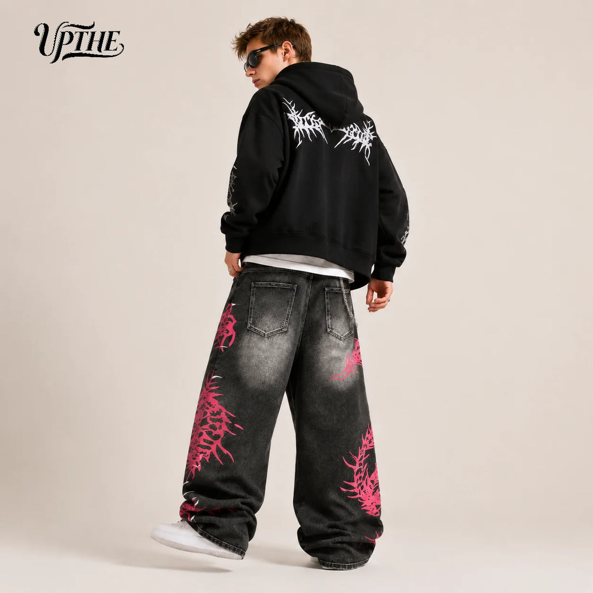 Y2K Punk Centipede Skeleton Baggy Jeans