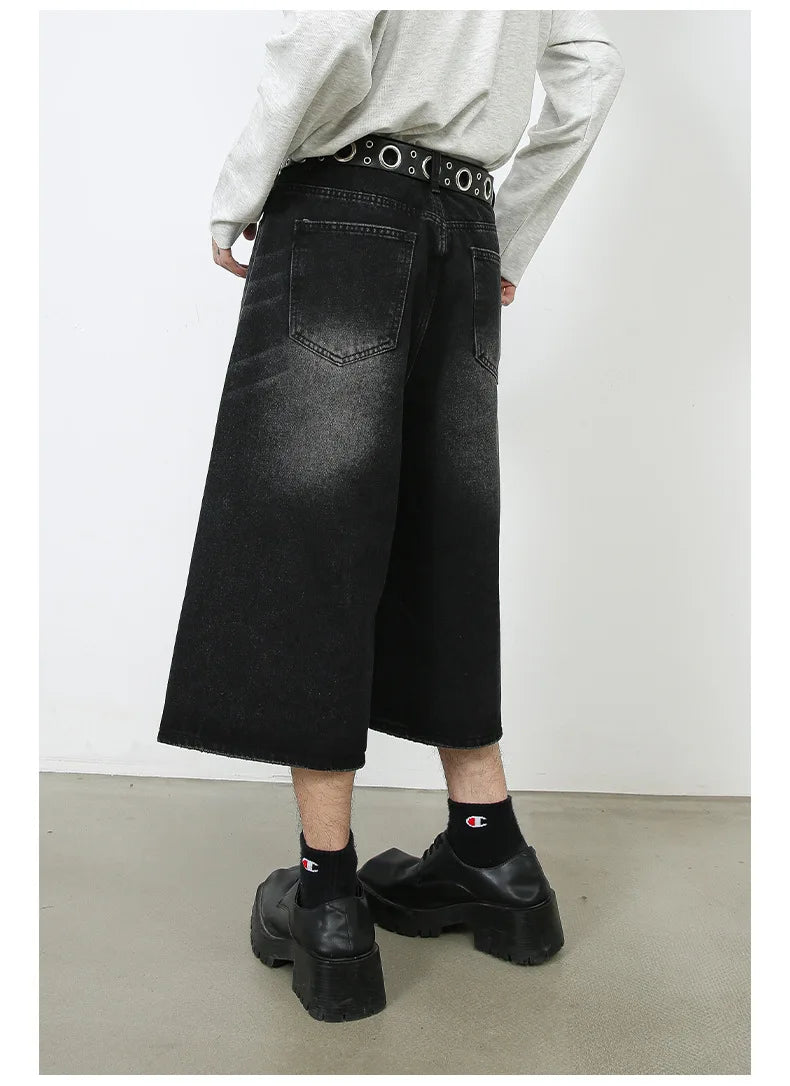 Ankle Cut Faded Baggy Jeans