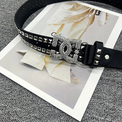 " DC " Studded leather Belt