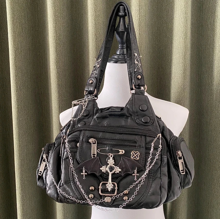 Cross n Chains leather Tote bag