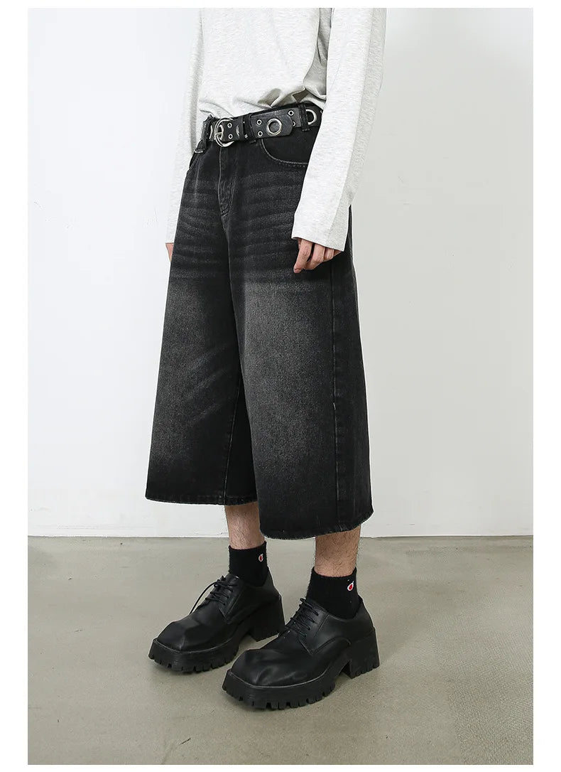 Ankle Cut Faded Baggy Jeans