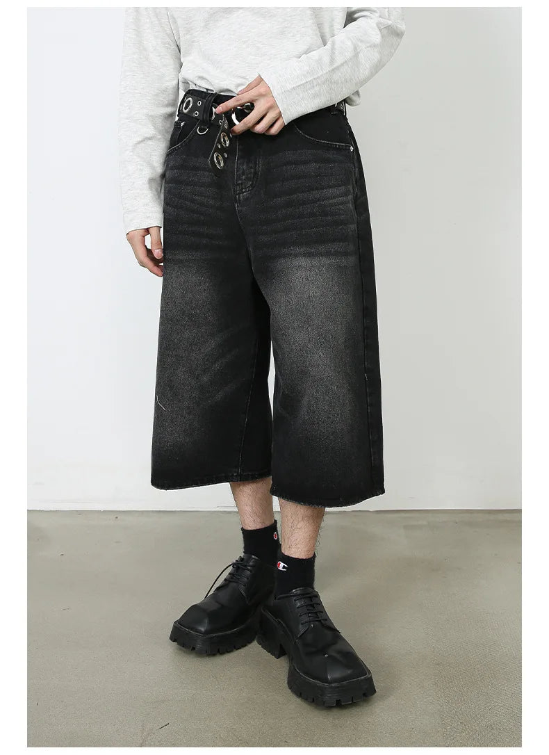 Ankle Cut Faded Baggy Jeans