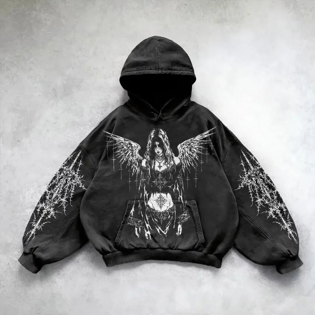 Faded Wings Oversized Hoodie