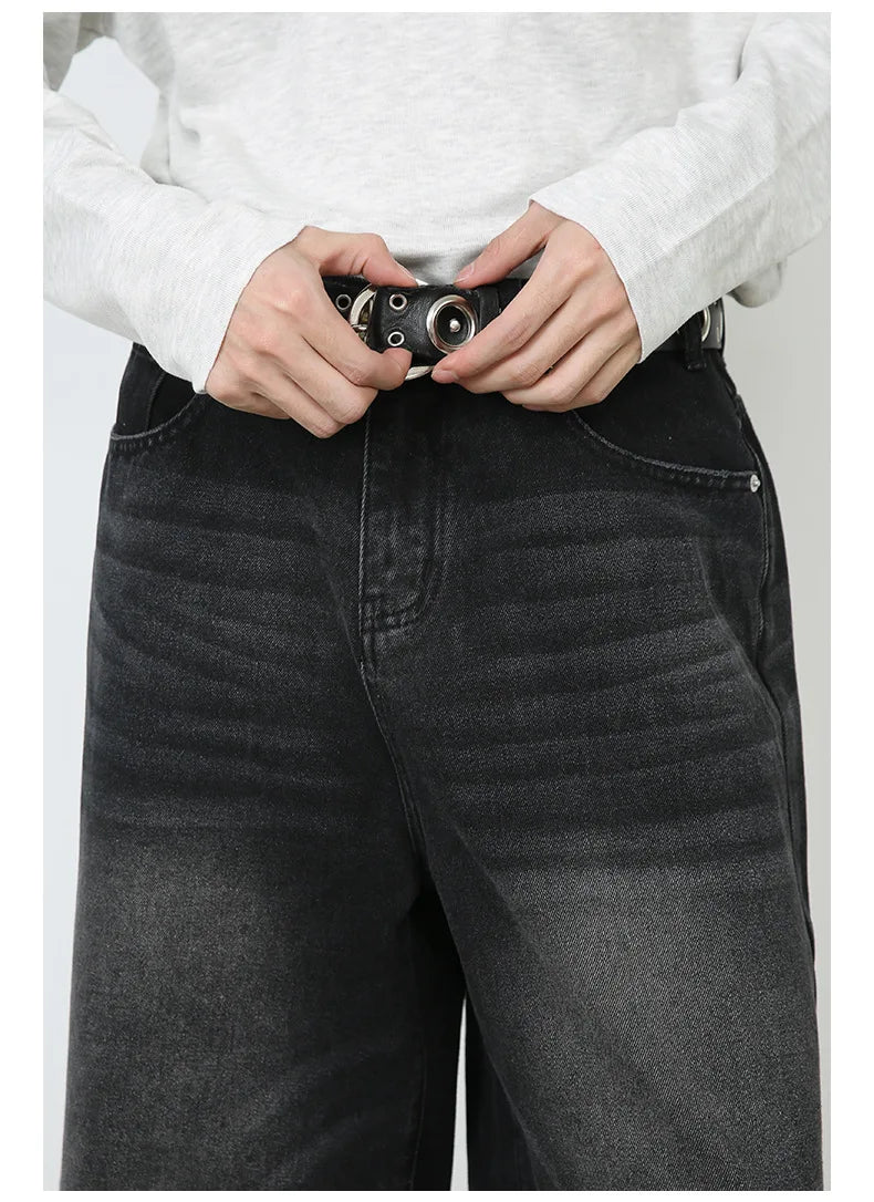 Ankle Cut Faded Baggy Jeans