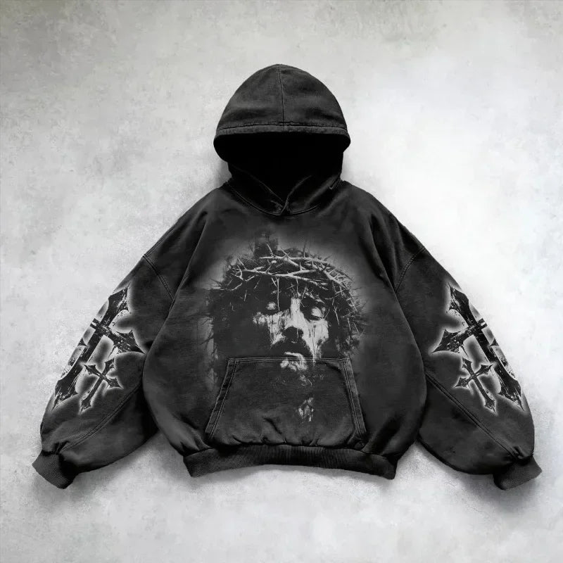 Faded Wings Oversized Hoodie