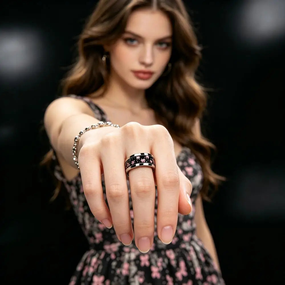 Pink Bow n Heart Ring