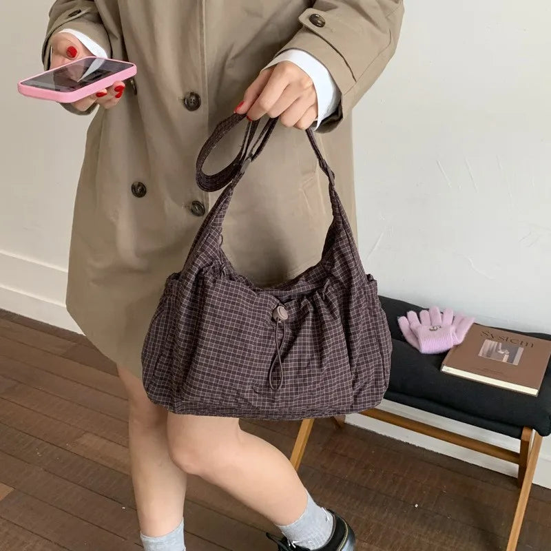 Simple Plaid Tote Bag