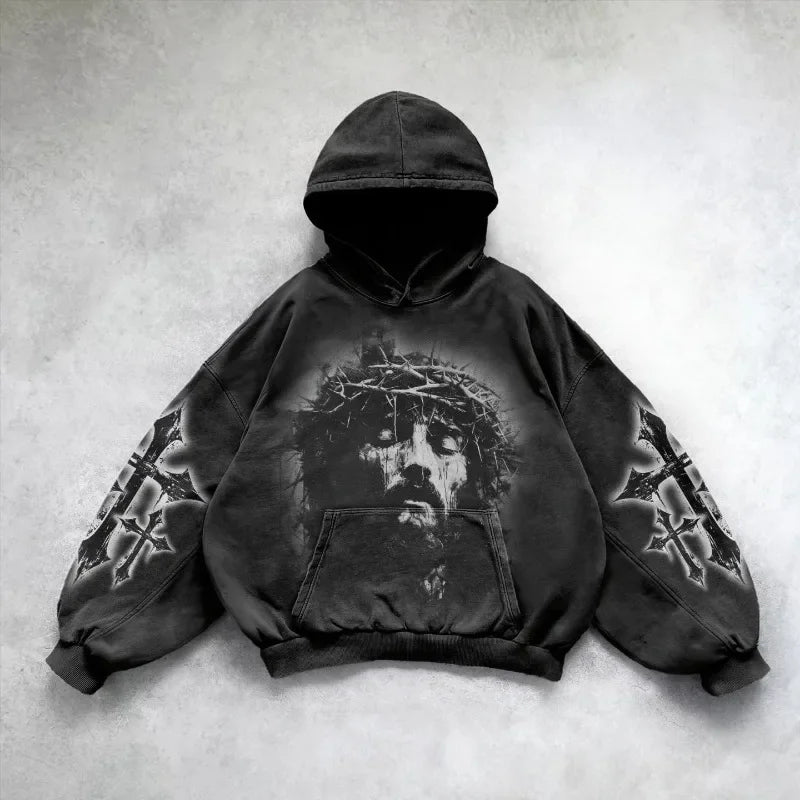 Faded Wings Oversized Hoodie