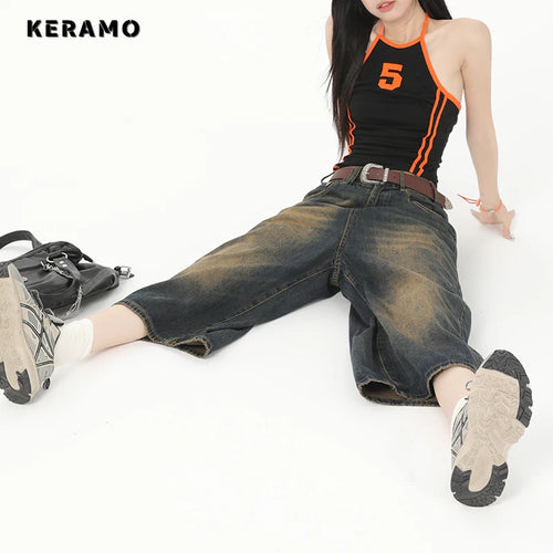 Ankle Cut Faded Baggy Jeans