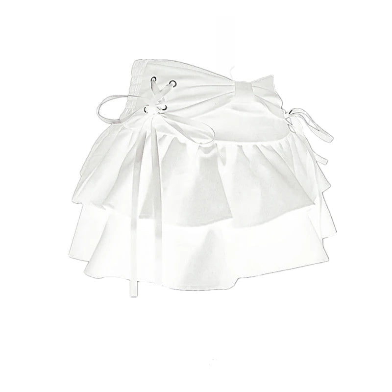 Bow Ribbon Denim Skirt