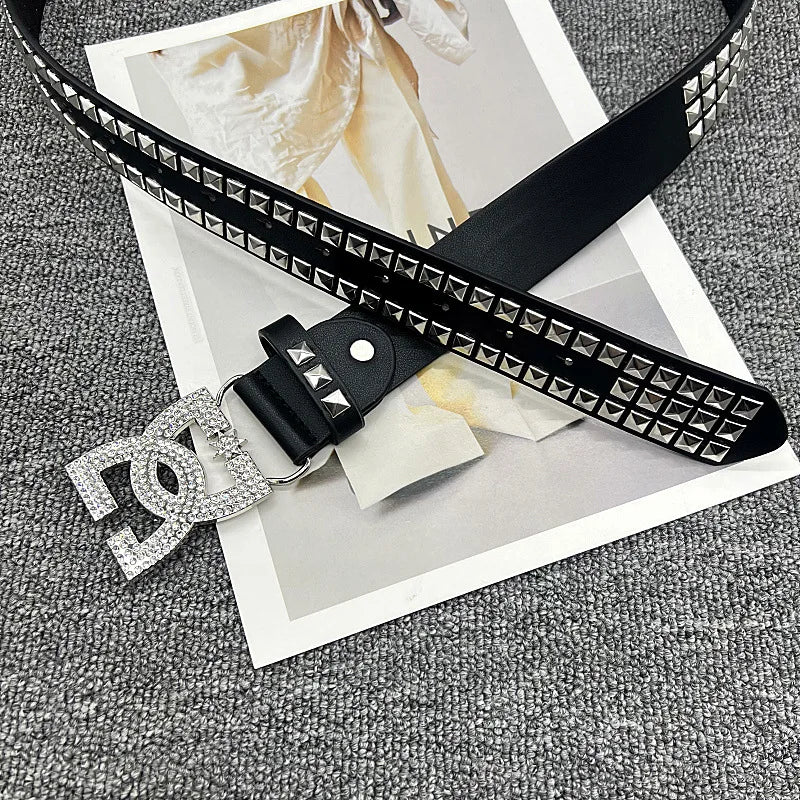 " DC " Studded leather Belt