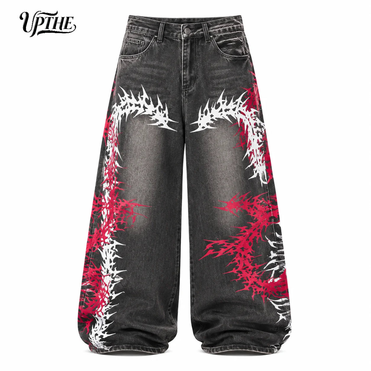 Y2K Punk Centipede Skeleton Baggy Jeans