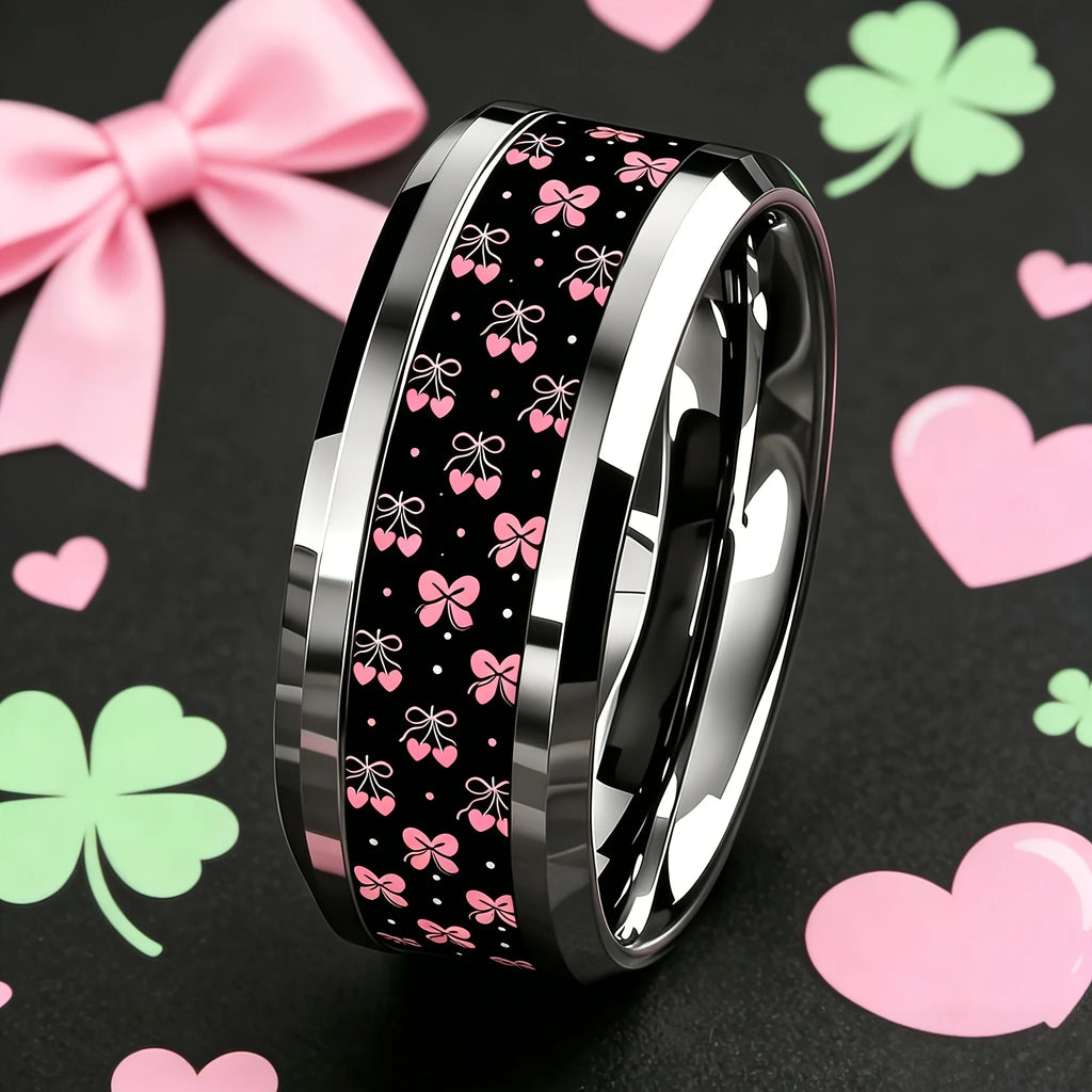 Pink Bow n Heart Ring