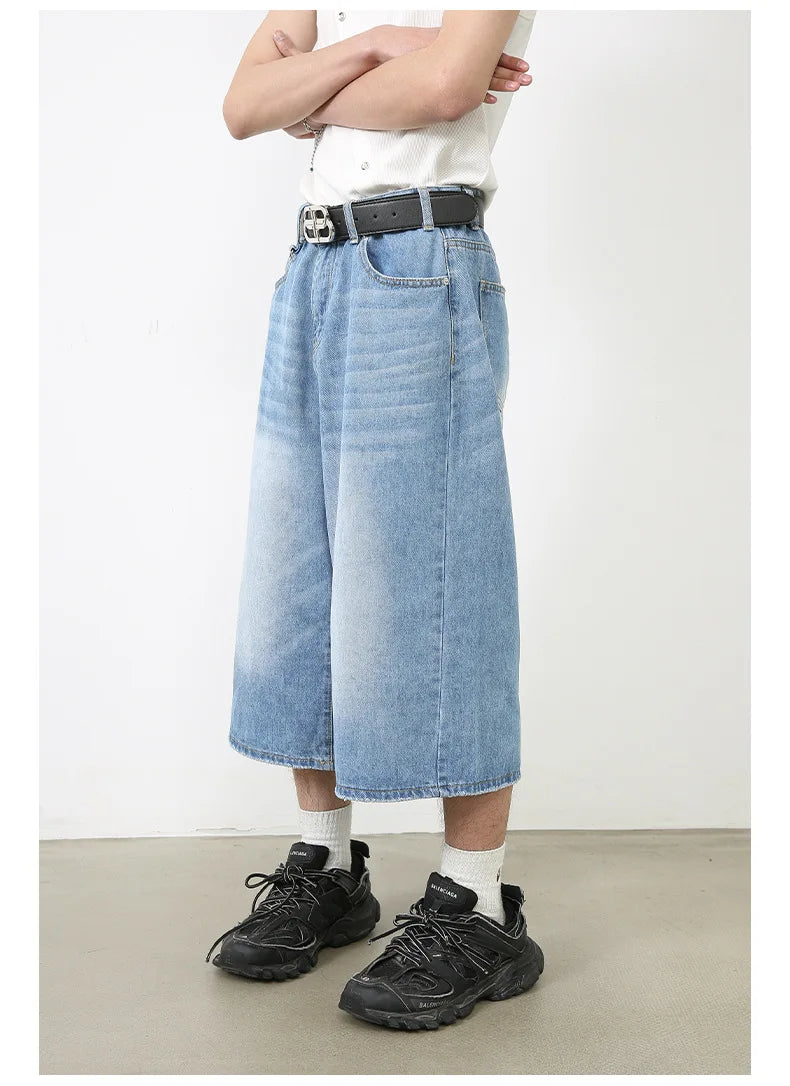 Ankle Cut Faded Baggy Jeans