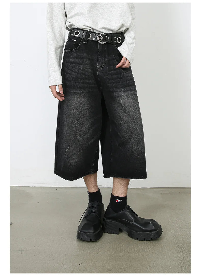 Ankle Cut Faded Baggy Jeans