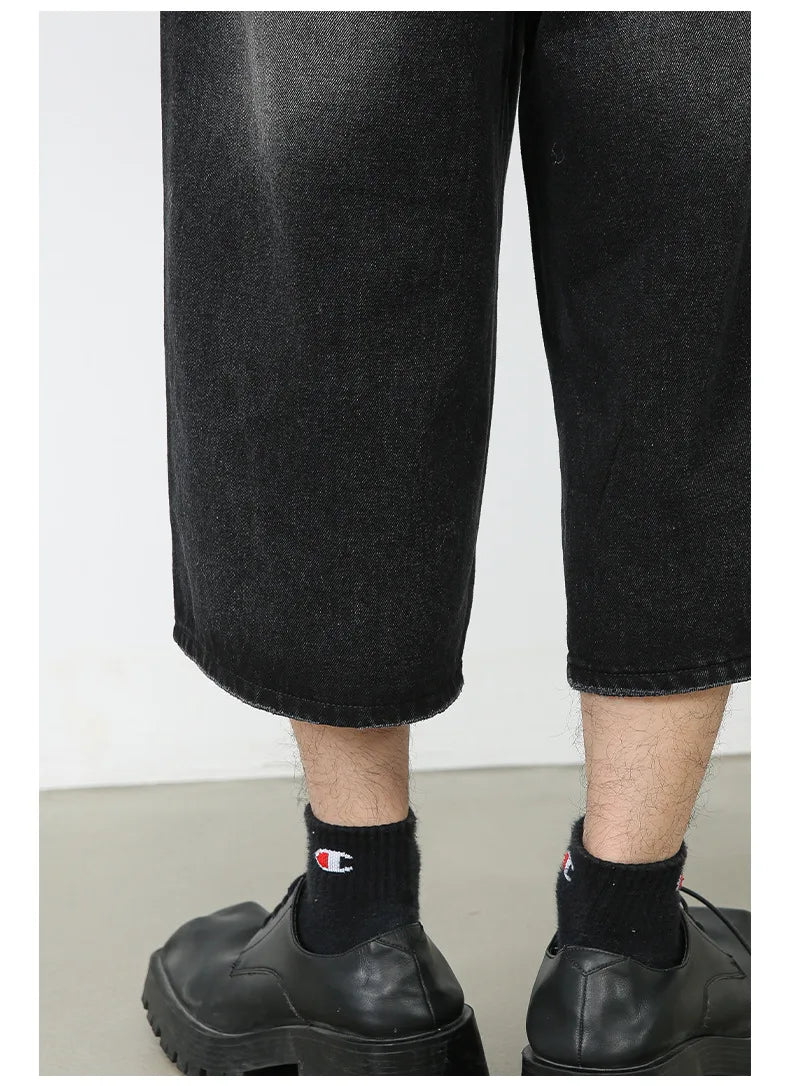Ankle Cut Faded Baggy Jeans