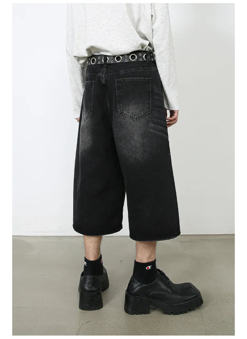 Ankle Cut Faded Baggy Jeans