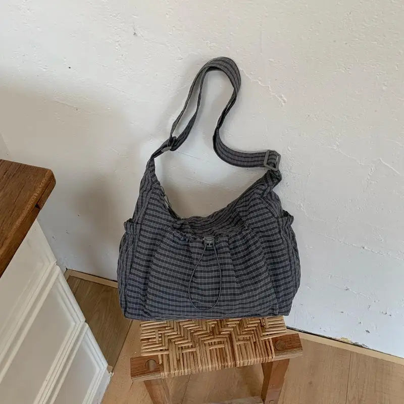 Simple Plaid Tote Bag