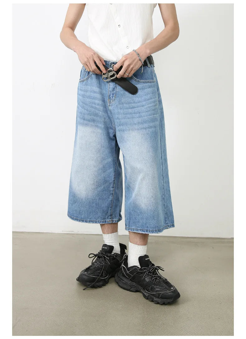 Ankle Cut Faded Baggy Jeans