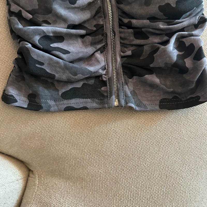 Camo Denim Tube Top