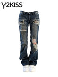 Low Rise Ripped Jeans