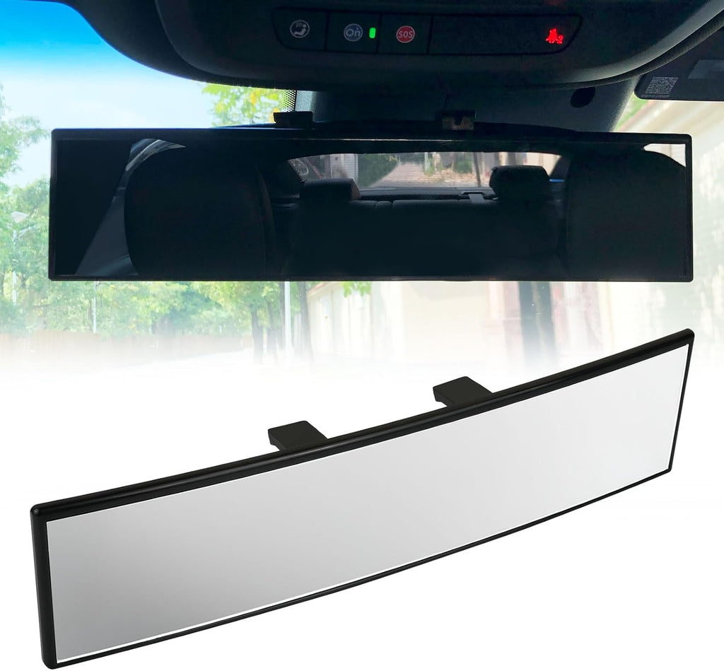 Wide Rear View Mirror Clip on 12 Inch Universal Panoramic Convex Interior Wide Angle Mirror