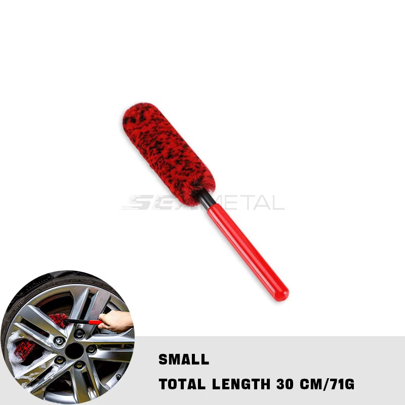 Car Wheel Detailing Cleaning Brush Woolies Plush Car Rim Tire Wash Brushes Long Handle Bendable Auto Wheel Clean Tools