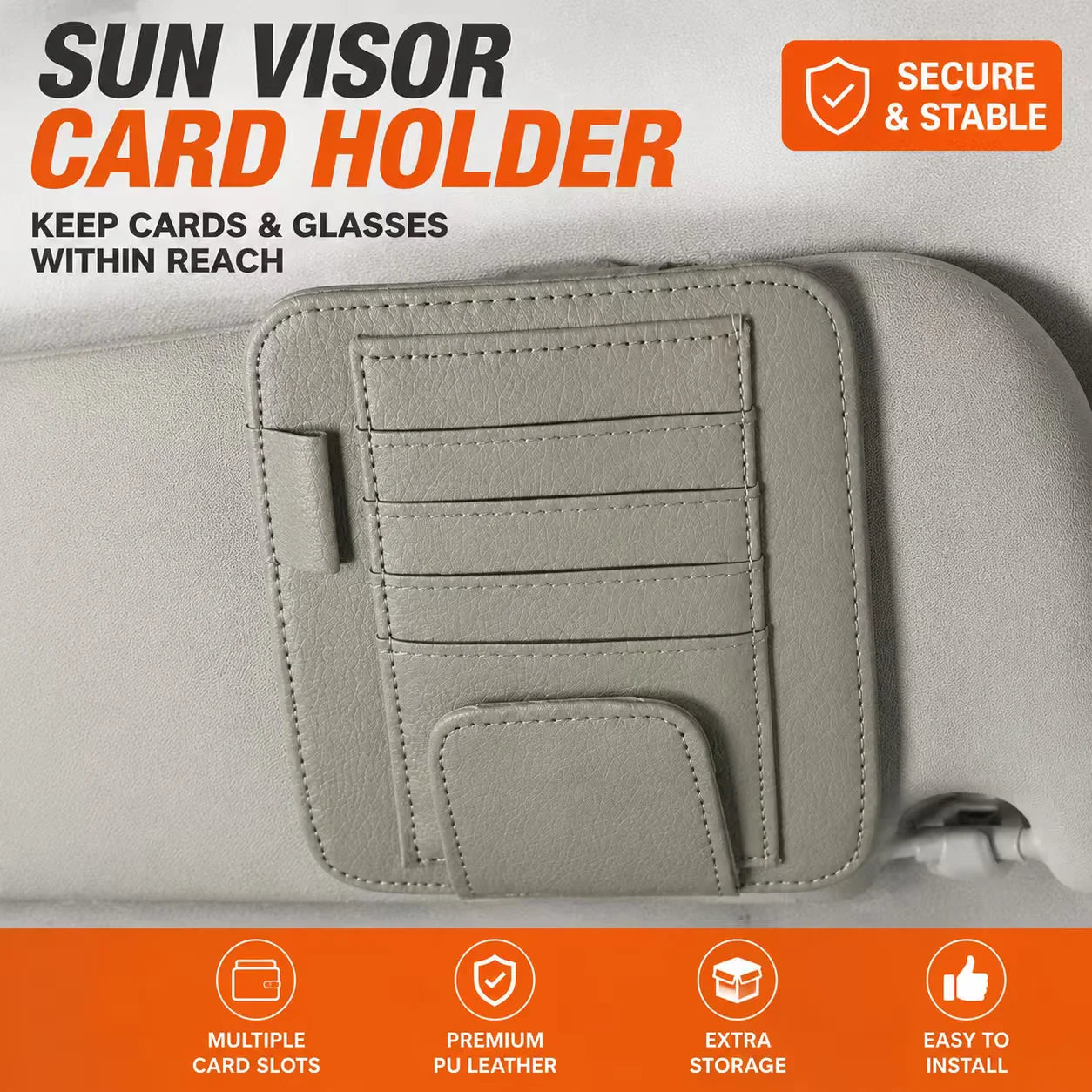 Sun Visor Organizer Clip On