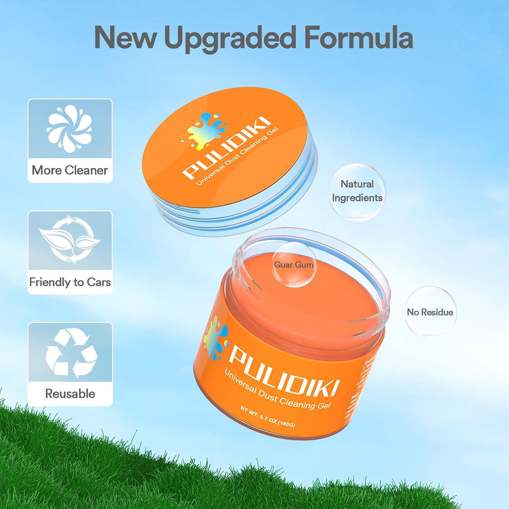 Car Cleaning Gel Putty Car Cleaning Kit Car Interior Cleaner Slime | Car Cleaning Supplies Auto Detailing Tools Car Accessories Car Gifts for Women Men Keyboard Cleaner Orange