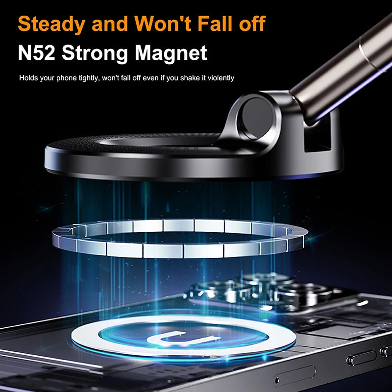 Magnetic Vacuum Car Phone Holder 360° Rotation Suction Cup Navigation Stand Bracket Car Holder for Bath/Car Universal NEW
