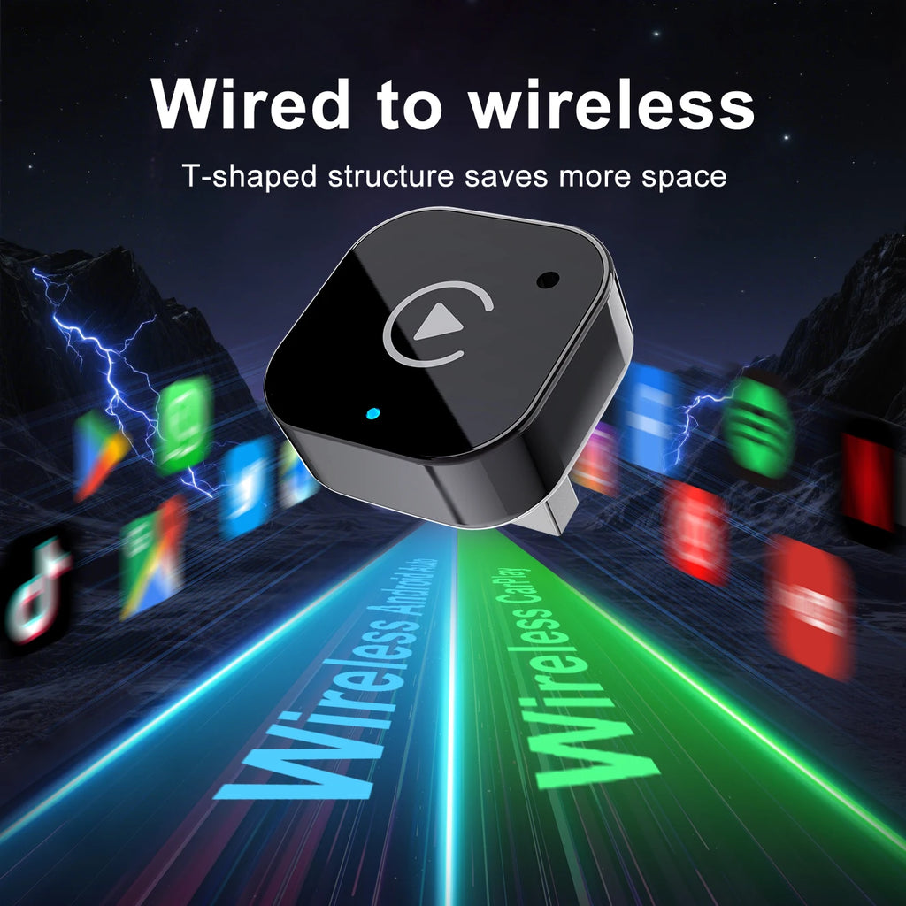 Wireless Carplay Android Auto Adapter Dongle USB Smart Mini Box Plug & Play Universal for VW Toyota Nissan Honda Ford Benz KA05