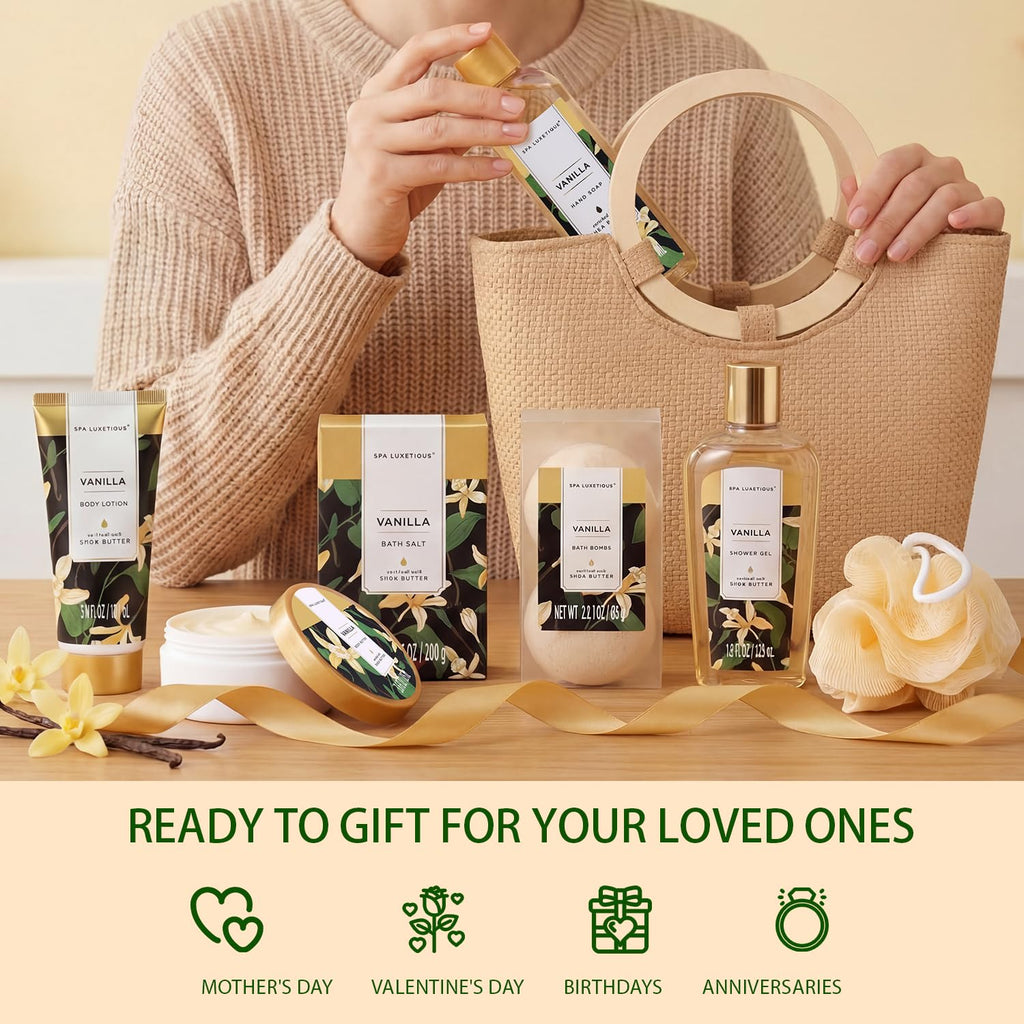 Vanilla 10Pc Gifts for Women Spa Gift Basket